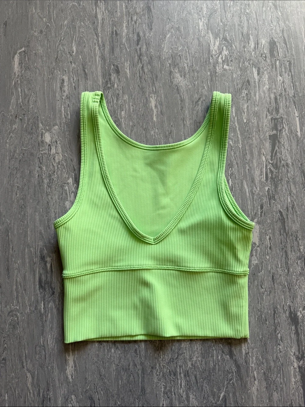 Lululemon Neon Green Ribbed Reversible Tank Top
